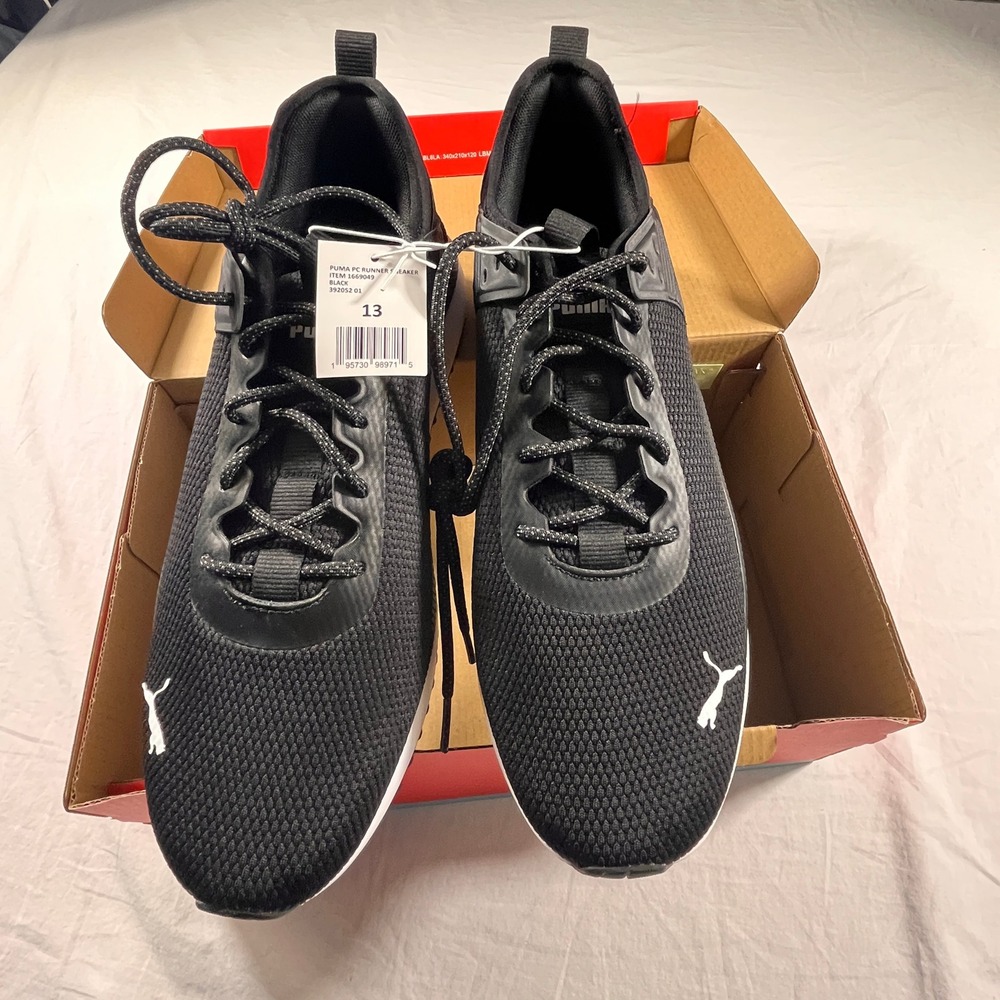 Puma PC Runner Sneaker Black Athletic Shoes Mens Size 13 M US